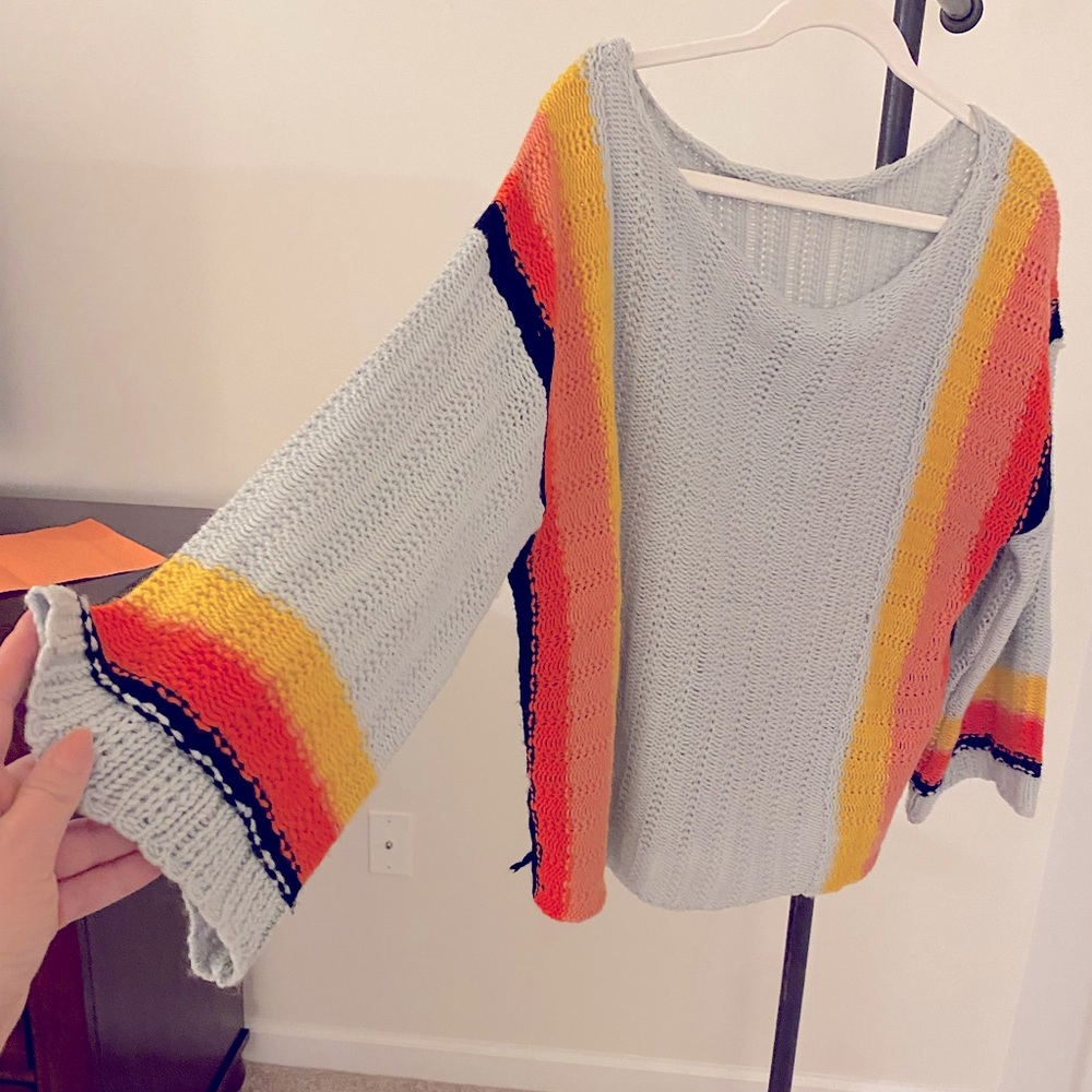 Gray Off Shoulder Sweater Size M